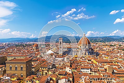 Panoramic view of Florence. Cathedral of Santa Maria del Fiore. Florence, Italy. Stock Photo