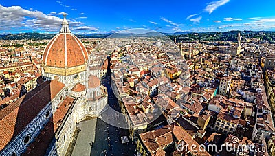 Panoramic view of Florence with Duomo and cupola Stock Photo