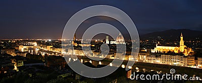 Panoramic view of Florence at night Stock Photo