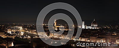 Panoramic view of Florence at night Stock Photo