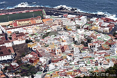 Panoramic view of Garachico town in Tenerife Editorial Stock Photo