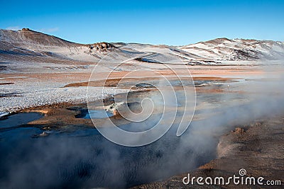 Surreal Namafjall area Stock Photo