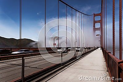 Sky traffic over the Golden Gate idge Stock Photo