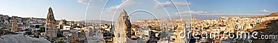 Panoramic view of Goreme in Turkey Stock Photo