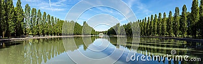 Grand canal in Parc de Sceaux in summer - Hauts-de-Seine, France Stock Photo