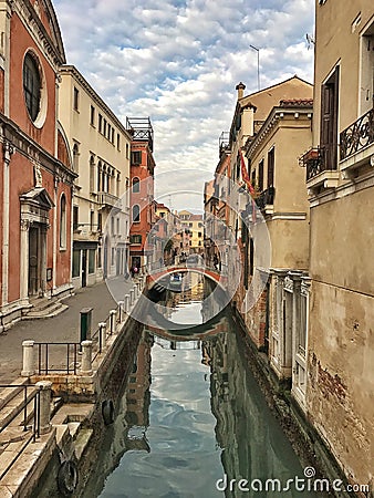 Panoramic View of Grand Canal, Venice, Italy Stock Photo