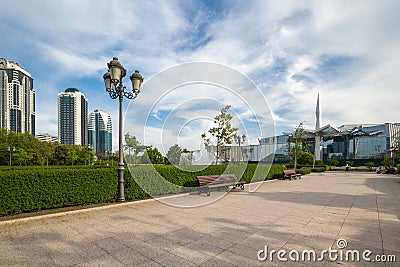 Panoramic view of Grozny Stock Photo