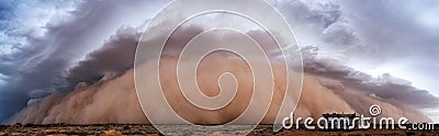 Panoramic view of a Haboob dust storm Stock Photo