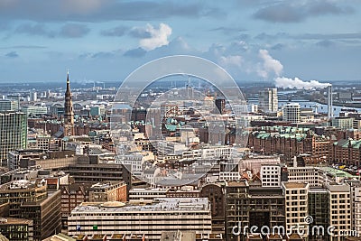 Panoramic view hamburg Stock Photo