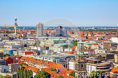 Panoramic view of Hanover city Editorial Stock Photo