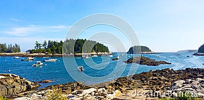 Panoramic view harbor Stock Photo