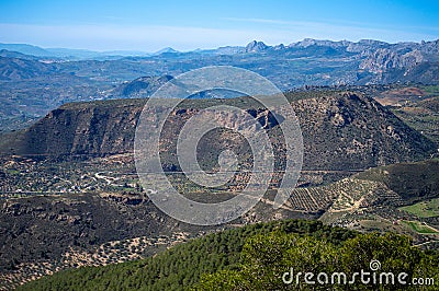 Panoramic view on hiking trail to Maroma peak Stock Photo