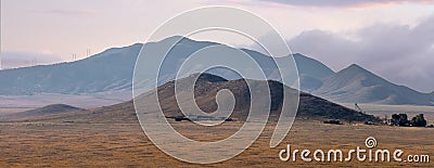 Panoramic view of hills in the middle of Carrizo plain national monument Stock Photo