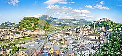 Panoramic view of the historic city of Salzburg, Salzburger Land, Austria Stock Photo