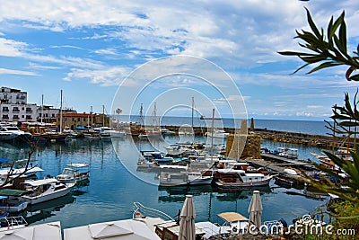 Kyrenia harbor in the north part of Cyprus Editorial Stock Photo