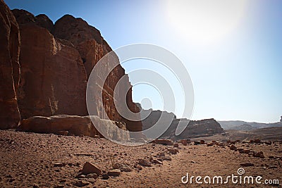 Panoramic view of historical city of Petra, Jordan Stock Photo