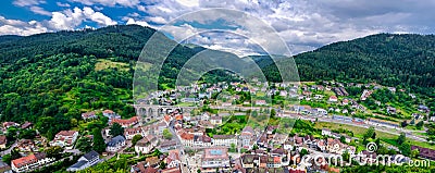 Panoramic view on Hornberg in Black forest mountains, Baden Wurttemberg land, Germany Stock Photo