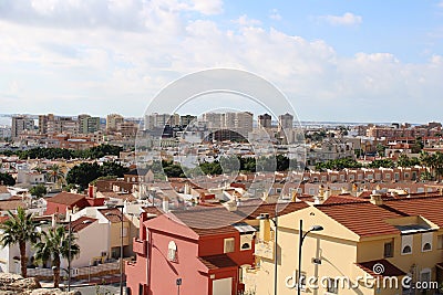 Panoramic view of houses and blocks Stock Photo