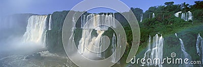 Panoramic view of Iguazu Waterfalls in Parque Nacional Iguazu, Salto Floriano, Brazil Stock Photo