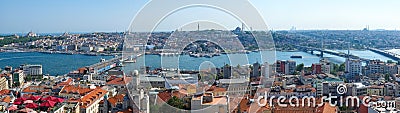 The panoramic view of Istanbul from the Galata tower Stock Photo