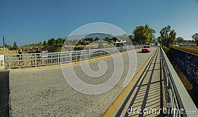 The isthmia Bridge in Corinth Editorial Stock Photo