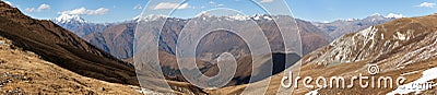 Panoramic view from Jang La pass to Lower Dolpo area Stock Photo