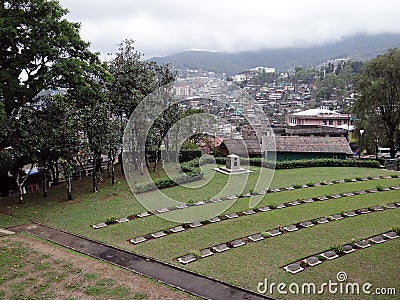 Panoramic view of Kohima town, Nagaland from world war symmetry Stock Photo