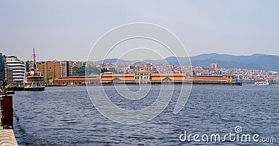 Panoramic view Konak Pier Shopping Mall in Izmir city. Editorial Stock Photo