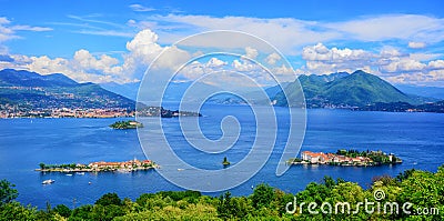 Panoramic view of Lago Maggiore lake, Italy Stock Photo