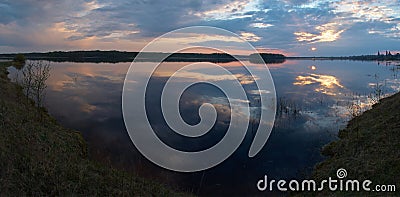 Panoramic view of the lake Stock Photo