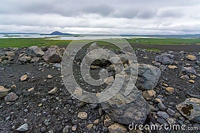 Hverfjall - Hverfell volcano creater in Krafla, Iceland Stock Photo