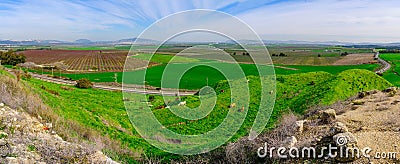 Panoramic view of the landscape of Jezreel valley countryside Stock Photo
