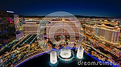 Panoramic view of Las Vegas skyline. Editorial Stock Photo