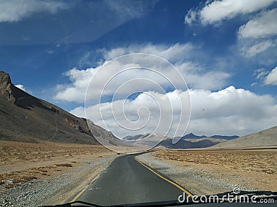 Panoramic view of leh ladakh highway Stock Photo