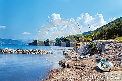 Panoramic view of the Licoasa coast in Cilento Stock Photo