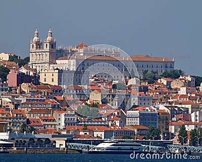 Panoramic view Lisbon downtown - Portugal Stock Photo