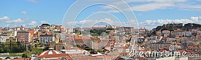 Panoramic view of Lisbon Editorial Stock Photo