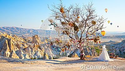 Panoramic view of Love valley near Goreme village, Cappadocia, Turkey Stock Photo