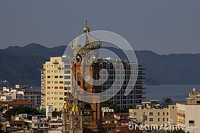 Panoramic view of the Malecon of Puerto Vallarta Mexico Editorial Stock Photo