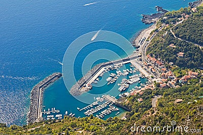 Panoramic view of Maratea. Basilicata. Italy. Stock Photo