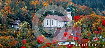 Maria in der Tanne church in historic Triberg town, Black forest, Germany Stock Photo