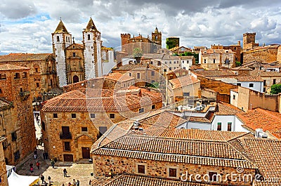 Panoramic view, medieval city, Caceres, Extremadura, Spain Stock Photo