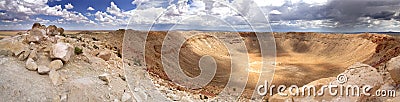 Panoramic view of Meteor Crater - Arizona Stock Photo