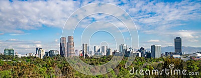 Panoramic view of Mexico city skyline on sunny day Stock Photo