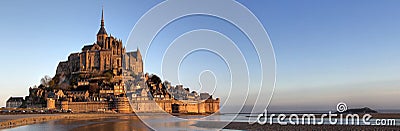 Panoramic view of Mont Saint Michel Stock Photo