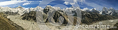 Panoramic view Mount Everest Range, Nepal Stock Photo