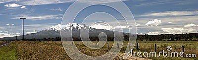 A panoramic view on Mount Ruapehu Stock Photo