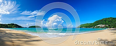 Panoramic view of Nai Harn Beach in Phuket Stock Photo