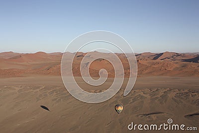 Panoramic view Namib Desert from Hot Air Balloon Namibia Stock Photo