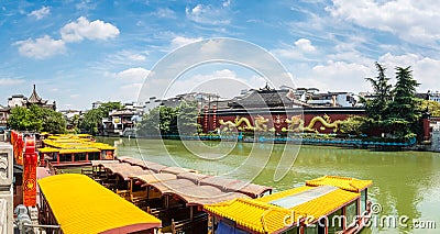 A panoramic view of nanjing confucius temple Stock Photo